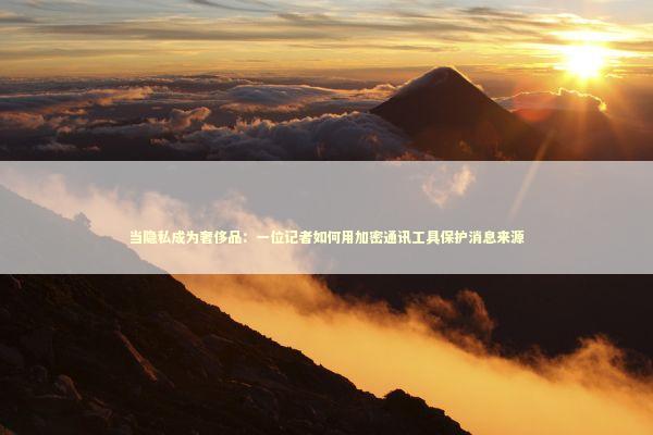 当隐私成为奢侈品：一位记者如何用加密通讯工具保护消息来源