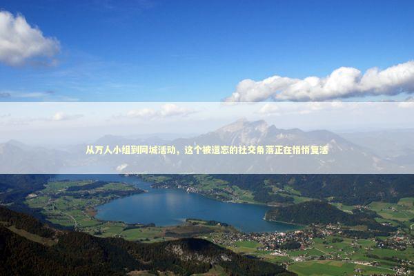 从万人小组到同城活动，这个被遗忘的社交角落正在悄悄复活 影视小说